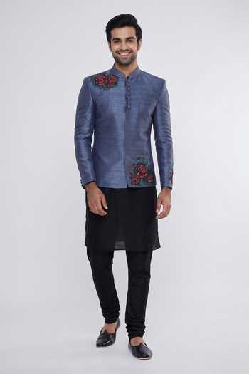 Manish Nagdeo Block printed bandhgala with kurta & pyjama 