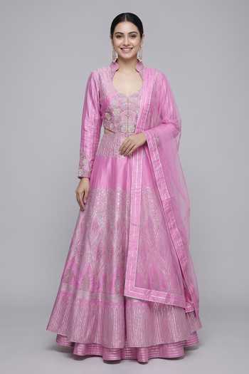 Neha Khullar Chanderi Kurta Lehenga Set 