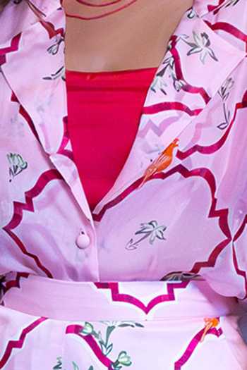 Amrood_Pink Floral Jaal Pattern Shirt For Kids_Online_at_Aza_Fashions