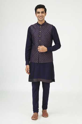 Vanshik Silk Bundi Kurta Set 