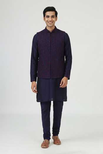 Vanshik Silk Bundi Kurta Set 