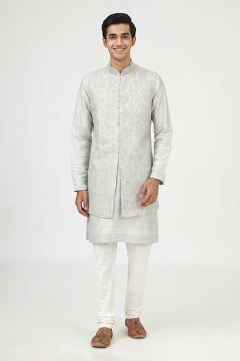 Vanshik Silk Bundi Kurta Set 