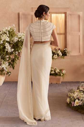 Studio22 By Pulkita Arora Bajaj Bellina Pre-Draped Saree With Embellished Blouse