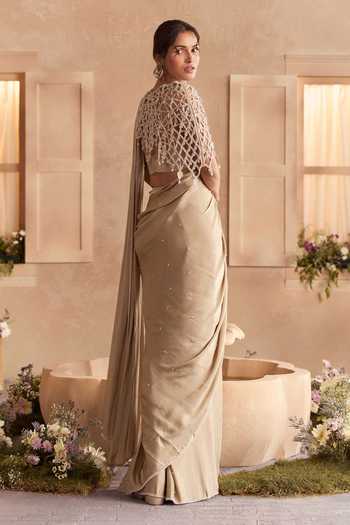 Studio22 By Pulkita Arora Bajaj Octavia Pre-Draped Saree Set With Embroidered Cape