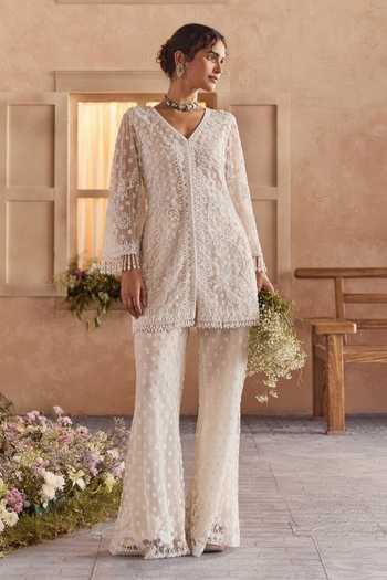 Studio22 By Pulkita Arora Bajaj Regalia Hand Embroidered Tunic & Pant Set