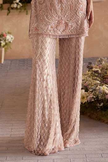 Buy Studio22 By Pulkita Arora Bajaj Pink Net Round Neck Stella Embroidered Kurta And Sharara Set Online at Aza Fashions Buy_Studio22 By Pulkita Arora Bajaj_Pink Net Round Neck Stella Embroidered Kurta And Sharara Set _Online_at_Aza_Fashions