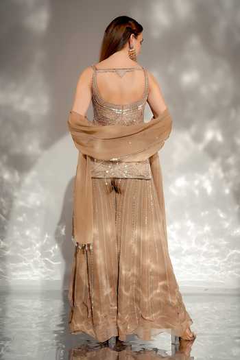 Jade By Ashima Zaria Embroidered Short Kurta Sharara Set