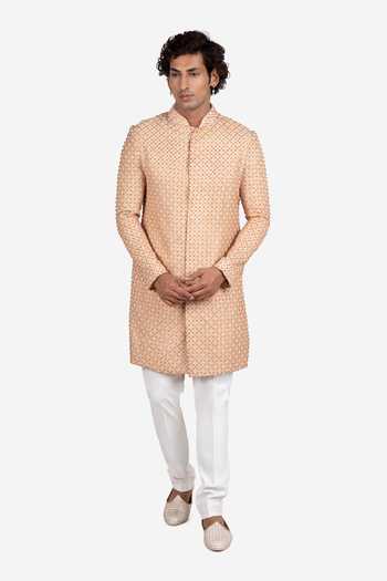 Sven Suits Floral Embroidered Sherwani & Pant Set 