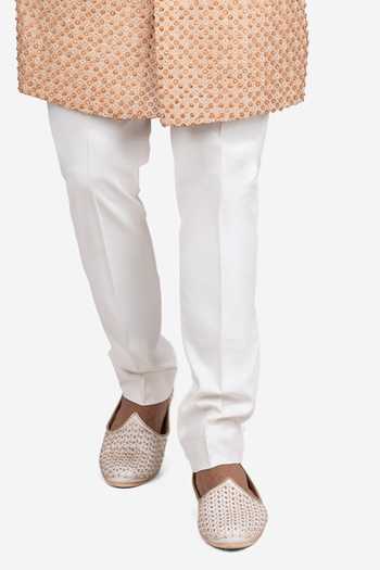 Sven Suits Beige Silk Floral Embroidered Sherwani And Pant Set Online at Aza Fashions Sven Suits_Beige Silk Floral Embroidered Sherwani And Pant Set _Online_at_Aza_Fashions
