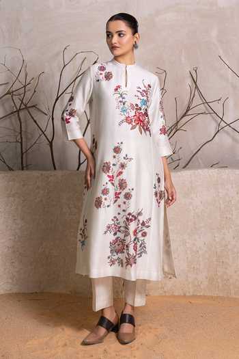 Haute Mess Silk Chanderi Print Tunic & Pant Set 