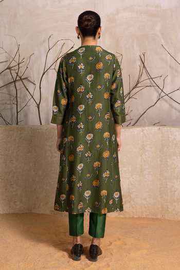 Haute Mess Silk Chanderi Print Tunic Set 