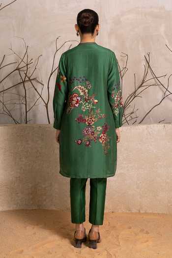 Haute Mess Silk Chanderi Printed Tunic Set 