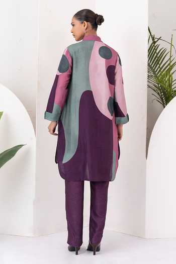 Haute Mess Printed Silk Chanderi Kurta & Pant Set 