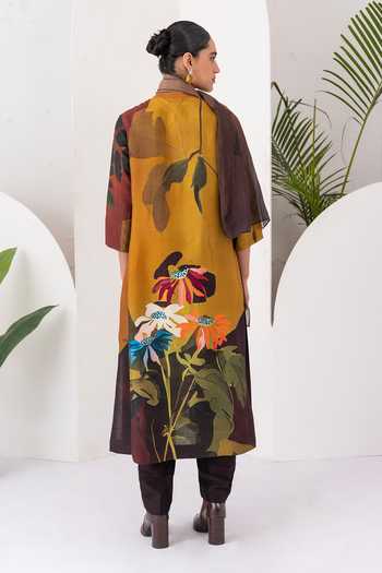 Haute Mess Silk Chanderi Printed Tunic Set 