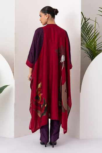 Haute Mess Silk Chanderi Print Kaftan Set 
