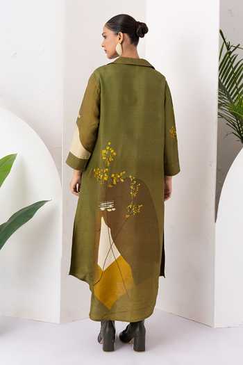 Haute Mess Silk Chanderi Printed Kurta Set 