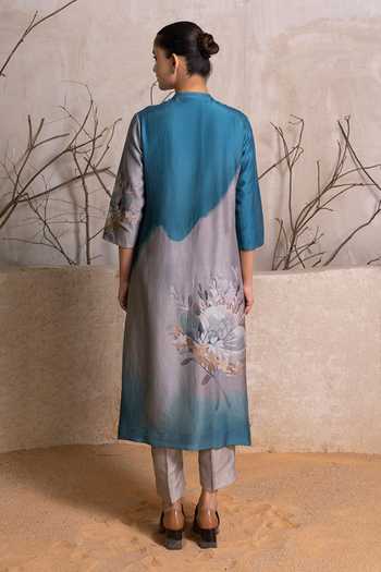 Haute Mess Silk Chanderi Printed Kurta Set 