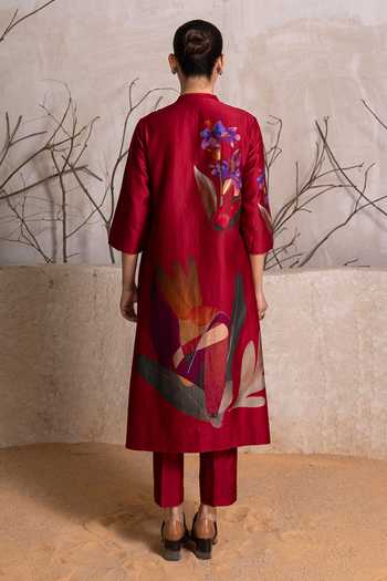 Haute Mess Leaf Print Kurta & Pant Set 