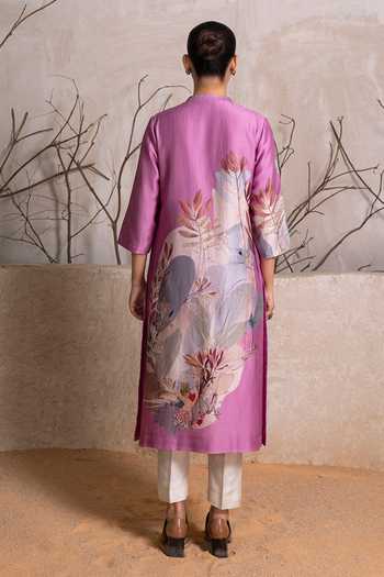 Haute Mess Silk Chanderi Printed Kurta Set 