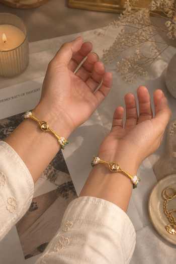Queens Jewels Ruhi Grace Floral Bracelets - Set of 2 