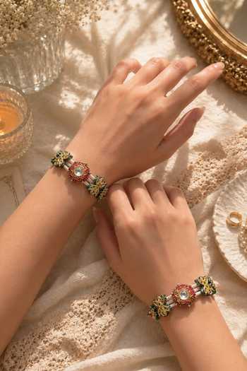 Queens Jewels Ruhi Grace Floral Bracelets - Set of 2 