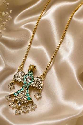 Queens Jewels Turquoise Kundan Bird Necklace