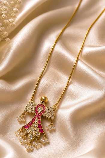 Queens Jewels Kundan Bird Pendant Necklace
