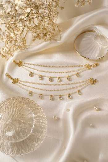 Queens Jewels Layered Kundan Pair Of Ear Chains 