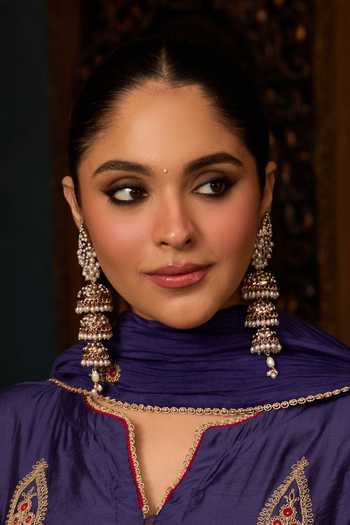 Queens Jewels Noor Sitara Triple Layer Jhumka Earrings 