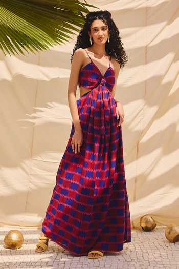 ZiP by Payal & Zinal Cherry Sherry Cutout Maxi Dress 