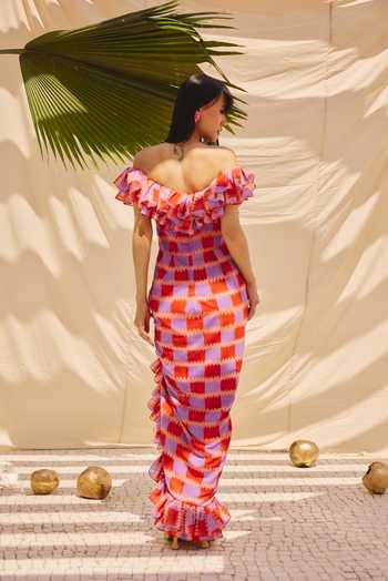 ZiP by Payal & Zinal Frill Fantasy Off Shoulder Dress 