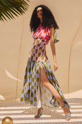ZiP by Payal & Zinal Scarlet Haze One Shoulder Long Dress 