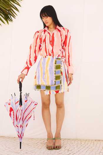 ZiP by Payal & Zinal Spectrum Printed Top & Wrap Skirt Set