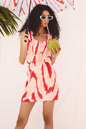 ZiP by Payal & Zinal Sunset Strokes Mini A-line Skirt 
