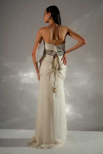 Jade By Ashima Moonlit Ivory Corset & Draped Skirt Co-ord Set