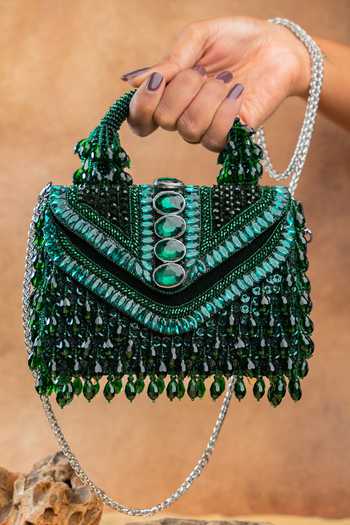 Nayaab By Sonia Chevron Crystal Kasse Bag 