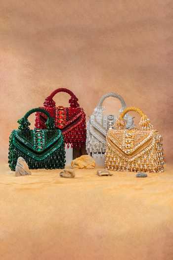 Shop Nayaab By Sonia Gold Chevron Crystal Kasse Bag Online at Aza Fashions Shop_Nayaab By Sonia_Gold Chevron Crystal Kasse Bag _Online_at_Aza_Fashions