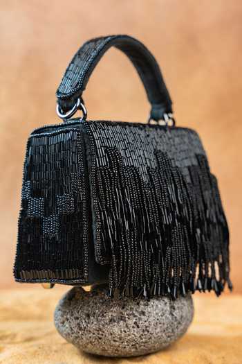 Shop Nayaab By Sonia Black Kasse Bag Shop_Nayaab By Sonia_Black Kasse Bag