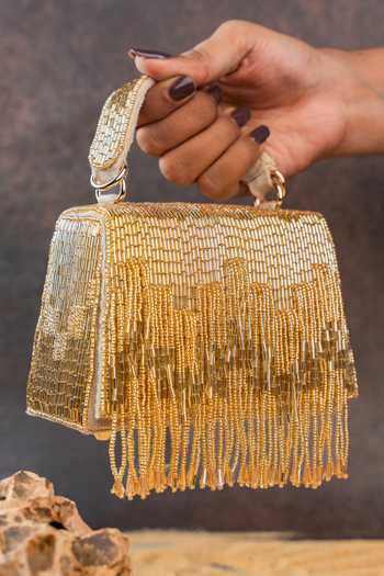 Shop Nayaab By Sonia Gold Salli En Vie Mini Kasse Bag Shop_Nayaab By Sonia_Gold Salli En Vie Mini Kasse Bag