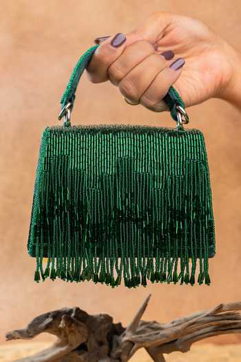 Shop Nayaab By Sonia Green Salli En Vie Mini Kasse Bag Shop_Nayaab By Sonia_Green Salli En Vie Mini Kasse Bag