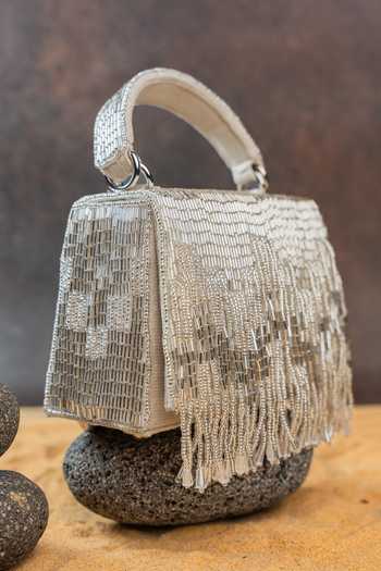 Shop Nayaab By Sonia Silver Salli En Vie Mini Kasse Bag Online at Aza Fashions Shop_Nayaab By Sonia_Silver Salli En Vie Mini Kasse Bag _Online_at_Aza_Fashions
