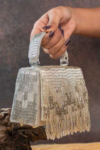 Nayaab By Sonia Silver Salli En Vie Mini Kasse Bag at Aza Fashions Nayaab By Sonia_Silver Salli En Vie Mini Kasse Bag _at_Aza_Fashions
