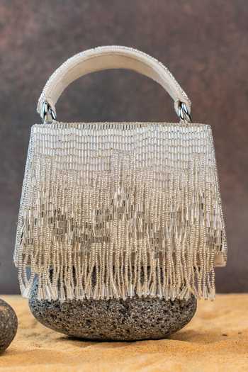 Shop Nayaab By Sonia Silver Salli En Vie Mini Kasse Bag Shop_Nayaab By Sonia_Silver Salli En Vie Mini Kasse Bag