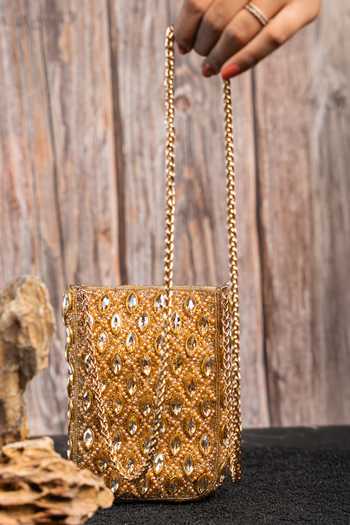 Buy Nayaab By Sonia Gold Beads, Stones, Mirrors, Crystals Water Trendy Armour Crossbody Pouch Online at Aza Fashions Buy_Nayaab By Sonia_Gold Beads, Stones, Mirrors, Crystals Water Trendy Armour Crossbody Pouch _Online_at_Aza_Fashions