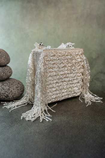 Buy Nayaab By Sonia Silver Weave Fringe Kasse Bag Online at Aza Fashions Buy_Nayaab By Sonia_Silver Weave Fringe Kasse Bag _Online_at_Aza_Fashions