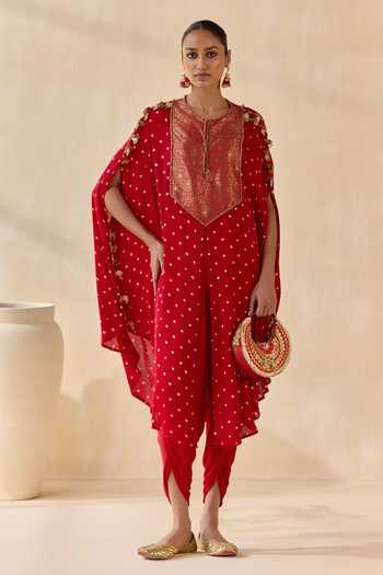 5elements Ayantika Bandhani Kurta & Dhoti Pant Set 