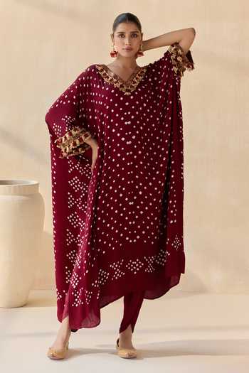 5elements Daksha Polka Dot Pattern Kaftan Set 