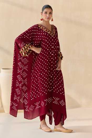 5elements Daksha Polka Dot Pattern Kaftan Set 