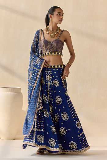 5elements Neelambara Lacha Embroidered Lehenga Set
