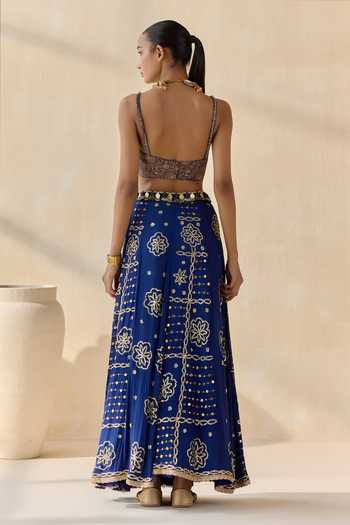 5elements Neelambara Lacha Embroidered Lehenga Set 